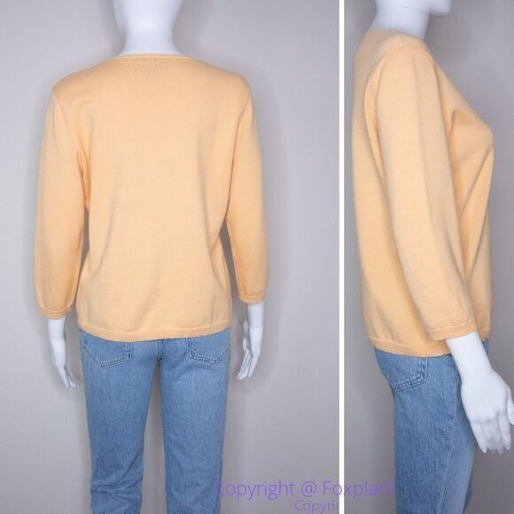 Lauren Ralph Lauren light yellow cardigan sweater, size Petite Small - Picture 2 of 16